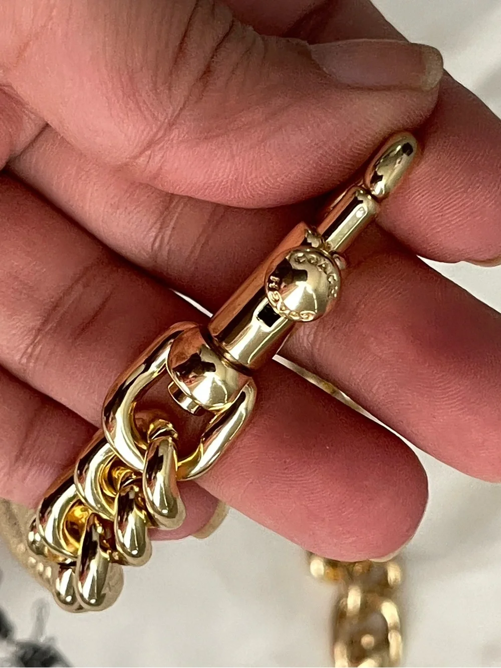 Coach gold chain strap
